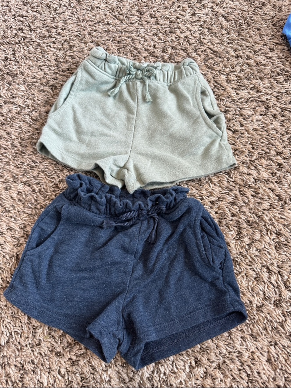 Garanimals Sage Green & Navy Ruffle-Waist Pull-On Shorts (2-Pack)